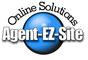 Agent EZ Site logo. White background with blue globe, and black, and white text